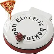 1000w Electric Baking Pan, Electric Pizza Maker, Double Sided Heating, 4 in 1 Indoor Portable Pizza Oven, Pancake and Omelette Maker, 8 Inch / 23cm, Fried/Baked/Baked/sautéed