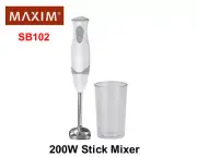 Maxim 200W Stick/Handheld Blender Smoothies/Cocktail+600ml Beaker White SB102