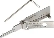 Stainless Steel Key Decoder, Master Key Decoder, Lock Pick Decoder for Auto, 2 in 1 Lock Pick, Locksmith Tools Professional(SS001)