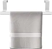 Kitchen Towel Holder, Over Door Towel Bar, Over Cabinet Towel Rail, Anti-Slip Scratch-Protecting Stripe, Kitchen Bathroom Cupboards (White, 23cm)