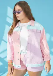 [dELiA*s by Dolls Kill] Plus Pool Crush On U Colorblock Jacket