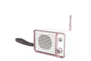Wireless Bluetooth Speaker Retro Small Tv Style Bluetooth Audio Music Player Suitable for Bedroom-White