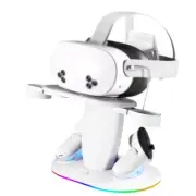 For Meta Quest3s Compatible RGB Charging Stand with Quick Charge Feature