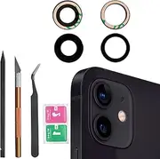 1 Set(2 pcs) Sapphire Back Rear Camera Glass Lens Replacement for iPhone 12&iPhone 12 Mini with Preinstalled Adhesive and Repair Toolkit Set (for iPhone 12/12 Mini)