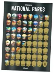 Extra Large US National Park Scratch Off Poster - for Outdoor and Nature