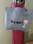 MACY'S Bow & Drape WINE NOT? Tote Bag VINO WINE Multi Sequins Denim Canvas WOW