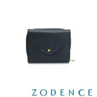 在飛比找momo購物網優惠-【ZODENCE 佐登司】FLIP雙面牛皮三折短夾(深藍)