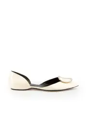 Ecru Patent Chips d’Orsay Flats