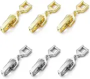 [HMIEPRS] 6pcs Necklace Bracelet Extenders, Gold and Silver Foldover Extension Clasp for DIY Bracelet Necklace and Jewelry Making Women