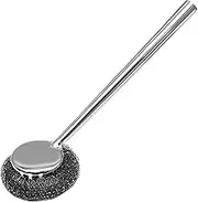 Stainless Steel Pot Scrubber,Ergonomic Grip Multipurpose Steel Wool Dish Scrubber - Portable Scouring Pads for Pots Cookers Tableware Sinks Range Hoods