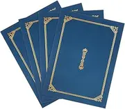 OHPHCALL 4 Pack A4 Certificate Holder Hot Stamping Diploma Cover Document Holder Award Cover Foil-Embellished Elegant Paper Stock for Home School Office