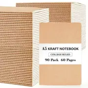 90 Pack Kraft Notebooks Bulk, Lined Travel Journals Note Pad Notebooks for Me...