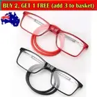 Neck Hanging Folding Magnetic Reading Glasses Snap Click Eyeglasses 1.0~3.5 AU