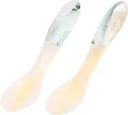 KICHOUSE 2pcs Natural Shell Scoop Coffee Spoon Elegant Ice Cream Spoons for Tea Cake and Mixed Drinks Serving Utensils for Parties and Gatherings