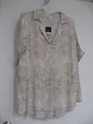 CAPTURE SNAKE PRINT COLLARED SHORT SLEEVE TUNIC TOP WITH BUTTON BACK SIZE 16 NWT