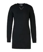 Moschino Jeans Chain Detailed Drop Shoulder Knitted Dress S,XS,M Black