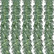 HUIDYSM 5-Pack 6.5 Feet Artificial Eucalyptus with Willow Garland Vine Plant with Leaves Faux Silver Dollar Greenery