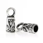20 Bead Caps Antique Silver Plated Necklace End Tip Perfect for Necklace - FD129