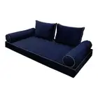 V1 Velvet Daybed Mattress Pillow Cover Complete Set Contrast Pipe Twin AD373
