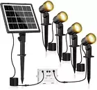 MEIKEE Solar Spot Lights Outdoor Garden, 4 in 1 3000K Warm White LED Solar Po...
