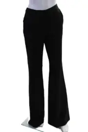 Dusan Womens Wool Black High Rise Pleated Bootcut Leg Pants Size 42