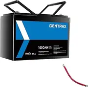 Gentrax 12V 100Ah Lithium Battery LiFePO4 BMS RV Camping Power + 5 * 2AWG 0.2m Connector Cable M8 and M10 Lug