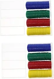 Vaguelly 320pcs Blank Poker Chips Set Poker Chips Cards Game Supplies Math Learning Sorting Counting