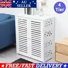 Shoe Cabinet Shoes Storage Rack 16 Pairs Wooden Plastic Organiser Shelf Cupboard