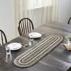 Table Runner Sawyer Mill Charcoal Creme Jute Farmhouse 13x48 Oval VHC Brands