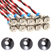 10pcs 6mm 1/4" AC/DC 12-24V LED Metal Indicator Light Pilot Dash Directional ...