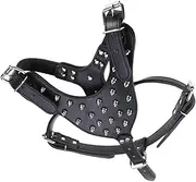 Abaodam Wear Resistant Puppy Harness with Metal Spikes Fit for Pull Prevention Comfortable Soft Material Stylish Design for Suitable for Small to Large Dogs