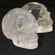 Natural Crystal Carved 2" Quartz Skull Healing Minerals Specimen Reiki Gem