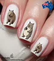 Wombat Lovers Nail Art Decal Sticker Water Transfer Slider