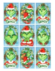 CHRISTMAS GRINCH~9 Pocket Pen Pal Letter cards for swaps~Cards Only~284N