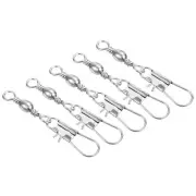 Fishing Barrel Swivel with Interlock Snap, 50Pcs 26lb Carbon Steel, Silver