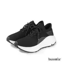 在飛比找momo購物網優惠-【bussola】BMS 彈力飛織襪套式厚底健行休閒鞋(黑色
