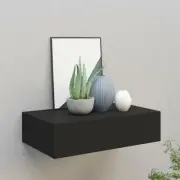 Wall Mounted Drawer Shelf Storage Black 40x23cm MDF Organizer Home Decor