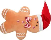 NOLITOY Christmas Gingerbread Plush Throw Pillow Soft Stuffed Cushion Decorative Cushion for Home Bedroom Office Sofa Versatile Holiday Decor Item
