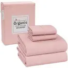 100% Organic Cotton King Size Sheets Set, 4 Pieces, Soft & Breathable Percale...