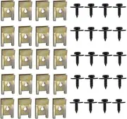 Fixed Fast Wire Gasket,Screw and Nut Clip Kit Screw and Nut Clip Kit 40 Sets Car Body Fender Screw Metal U-Type Fastener Clip for The Interior Decoration Plate of The Vehicle