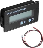 sourcing map DC6-63V Battery Capacity Voltage Indicator Front Setting Switch Key LCD Digital Display Back Cover for Golf Cart, Motorcycles, Electric Bike (White)
