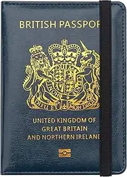 [FACATH] Passport Holder Travel Wallet RFID Blocking PU Leather Card Case Cover, Blue, M, Rfid Blocking