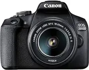 [Canon] EOS 2000D SLR Camera Battery Kit (24.1 MP, DIGIC 4+, 7.5 cm (3.0 Inch) LCD, Display, Full HD, WiFi, APS-C CMOS Sensor) EF-S 18-55 mm is II F3.5-5.6 is II + Battery LP-E10, Black