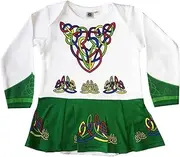 [Carrolls Irish Gifts] Green Babies Vest Designed As Irish Dancing Dress With Celtic Design