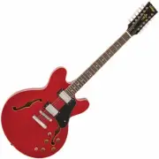 Vintage VSA500 ReIssued 12-String Semi Acoustic Guitar - Cherry Red
