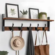 Tatub 29" Rustic Coat Rack Wall Mount with Shelf, 29 inch, Black