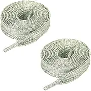 [JZXFYSJYW] 3/5" Fat Glitter Shoelaces,Wide Metallic Sparkle Flat Shoelace Jumbo Bling Strings for All Sneakers Shell Toe Shoes