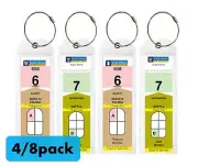(4/8)Pack NARROW Cruise Tags - Luggage Etag Holder with Zip Seal & Steel Loops