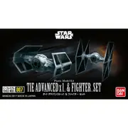 Bandai 5064110 Star Wars Vehicle Model 007 Tie Advanced X 1 and Fighter Set 0214502