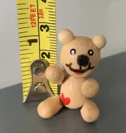 Miniature Dollhouse Artist Wood Jtd Tiny HandPainted Teddy Bear Doll 1" NR